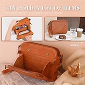 cheap Handbag &amp; Totes-Women&#039;s Vintage Three-Layer Leather Crossbody Shoulder &amp; Clutch Bag – Multi-Compartment Design for Casual, Work, and Travel Use