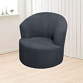 abordables Cubierta de sillón y silla sin brazo-Funda para sillón giratorio de barril de jacquard, funda elástica color burdeos para sillón giratorio, funda para sofá, funda para sillón de club redondo moderno
