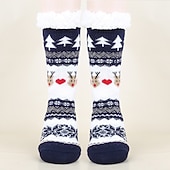 abordables sombrero de papá noel y accesorios-Papá Noel Artículos Para Celebrar la Navidad Calcetines de Navidad Hombre Mujer Navidad Nochebuena Estilo lindo Calcetines