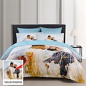 baratos Presentes Personalizados-Conjunto de Cama Impresso Personalizado Melhor Presente de Formatura Presente Personalizado Conjunto de Capa de Edredão Conjunto de Cama Amigos Família