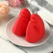 abordables Barbecue et cuisine extérieure-1 paire de maniques anti-brûlure, ensemble de gants de cuisine en silicone rouge, gants de cuisine à pinces de homard, gants de cuisine en forme de crabe rouge, gants de cuisine en silicone antidérapants, gants de cuisine sûrs pour le four