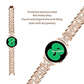 cheap Samsung Watch Bands-Watch Band for Samsung Galaxy Watch 7/6/5/4 40/44mm, Galaxy Watch 5 Pro 45mm, Galaxy Watch 4/6 Classic 42/46/43/47mm, Watch 3, Active 2, Gear S2 Stainless Steel Replacement  Strap Bling Diamond
