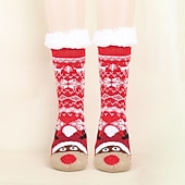abordables sombrero de papá noel y accesorios-Papá Noel Artículos Para Celebrar la Navidad Calcetines de Navidad Hombre Mujer Navidad Nochebuena Estilo lindo Calcetines