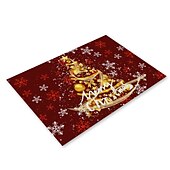 baratos Decoração de Natal-corredor de mesa vermelho, decoração de mesa sazonal em estilo fazenda de férias de inverno