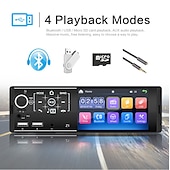 お買い得  車用Bluetoothキット/ハンズフリー-4.1インチ カーMP5プレーヤー 1DIN HD容量性タッチスクリーン カーステレオオーディオラジオサポート ワイヤレスSWCリモート/電話充電ポート/ハンズフリー通話/ミラーリンク/USB/TFカード/AUX-IN/FMラジオ受信機