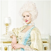 cheap Historical Wigs-Wig Platinum Blonde Beehive Wig 18th Century Baroque Wig for Women Lady Natural Synthetic Victorian Cosplay Party Costume Wig (Platinum Blonde) Carnival Wigs