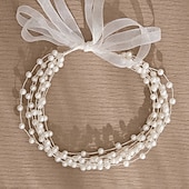 cheap Headbands-Headbands Headpiece Imitation Pearl Alloy Wedding Cocktail Luxury Elegant With Faux Pearl Pure Color Headpiece Headwear