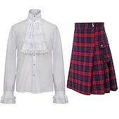  Punk Gothic Scottish Utility Kilts Medieval Carnival Men's Costume Vintage Cosplay Party Evening Skirts Masquerade