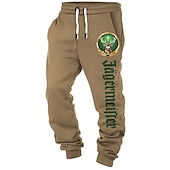 economico Pantaloni della tuta-Alfabetico Informale Per uomo Stampa 3D Pantaloni della tuta Jogging Pantaloni Esterno Strada Casual / quotidiano Poliestere Nero Bianco Blu marino S M L Vita normale Elasticità Pantaloni