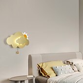 abordables Appliques murales pour enfants-applique murale led intérieur enfants 7w nuage applique chambre d&#039;enfant avec interrupteur à tirette enfants lampe de chevet à intensité variable pour filles garçon chambre décoration acrylique