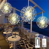 billige Julelys-led fyrverkeri lys utendørs vanntett hengende starburst string lys for ferie dekor fairy new year lys