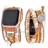 cheap Apple Watch Bands-Handmade Braided Rope Compatible with Apple Watch band Women Multilayer Beaded Beads Strap Replacement Wristband for 38mm 40mm 41mm 42mm 44mm 45mm 49mm iwatch Series Ultra 8 7 6 SE 5 4 3 2 1