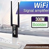 billiga Trådlösa routrar-trådlös wifi-signalförstärkare 300mbps 2,4g portabel signalförstärkare usb-driven högeffekt wifi-hotspot-förlängare för datorkontor inomhus