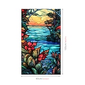 baratos películas de janela-Filme para vitrais, adesivos coloridos para janelas, vitrais eletrostáticos, removível, privacidade, filme decorativo manchado para escritório doméstico