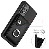 cheap Samsung Cases-Phone Case For Samsung Galaxy S24 S23 S22 S21 S20 Ultra Plus FE A54 A34 A14 S25 Ultra Wallet Case Ring Holder Card Slot Shockproof Solid Color TPU PU Leather