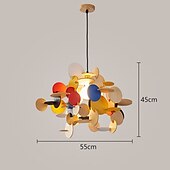 economico Luci a sospensione-lampada a sospensione lampadario in metallo a testa singola in legno massello apparecchi di illuminazione in stile creativo nordico camera per bambini lampada a sospensione per caffè 110-240v