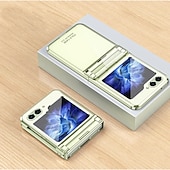 お買い得  サムスン用ケース-Galaxy Z Flip 6 Z Flip 5 Z Flip 4 Z Flip 3 用のHD透明クリアプラーニング ファンダ サムスン Galaxy Z Flip 5 レベリングヒンジ ケース プロテクティブカバー