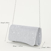 お買い得  クラッチバッグ＆イブニングバッグ-女性用シルバーグリッターイブニングクラッチバッグ - カクテル、結婚式、フォーマルなイベントに最適なチェーンストラップ付きエレガントなショルダーバッグ