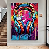 preiswerte Straßenkunst-Hang-Ölgemälde Handgemalte Vertikal Pop-Art Straßenkunst Vintage Modern Fügen Innenrahmen