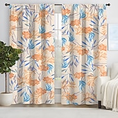 cheap Curtains &amp; Drapes-2 Panels Curtain Drapes Blackout Curtain For Living Room Bedroom Kitchen Window Treatments Thermal Insulated Room Darkening