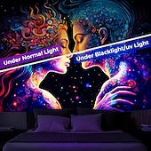 olcso Feketeművilágítás-blacklight gobelin uv reaktív világít a sötétben ragyogás buli neon trippy ködös párbaj női akasztós gobelin fali művészeti falfestmény nappali hálószobába