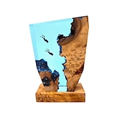cheap Table Lamps-Resin Night Light Scuba Diving Deep Sea Exploration Colorful Wooden Lamp Free Diving Unique Decorative Gift Christmas Gift 15cm/20cm