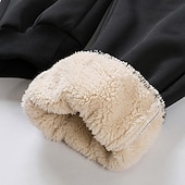 abordables pantalones de chándal-Hombre Sherpa Pantalones de lana Pantalones de Deporte Pantalón Jogger Bolsillo Correa Cintura elástica Plano Comodidad Transpirable Exterior Diario Noche Moda Casual Negro Azul Piscina
