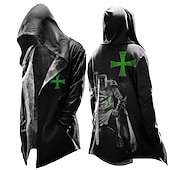abordables veste polaire homme-Homme Foi Manteau d&#039;hiver Veste Polaire Manteau Chaud Rétro Vintage Abstrait Usage quotidien Sortie Poche Imprimer Automne hiver Capuche manche longue Rouge Vert