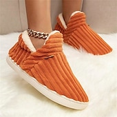 ieftine Flip-Flops de Damă-papuci de casă roz de pluș pentru femei, cu căptușeală din lână – pantofi confortabili, anti-alunecare, pentru confortul casei