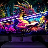 Χαμηλού Κόστους Μαύρισμα ταπετσαρία-blacklight ταπετσαρία uv αντιδραστική λάμψη στη σκοτεινή λάμψη πάρτι νέον δράκος βιβλίο ψυχεδελικό trippy ομιχλώδες κρεμαστή ταπισερί τοίχου τοιχογραφία για κρεβατοκάμαρα σαλονιού