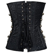 olcso Felsők-Punk és gótika Steampunk Félmelles fűző Szerepjáték külföldi Extra méret Egyszínű Jelmez Női Fantasy Steampunk Mindszentek napja Farsang Felnőttek Nadrágok Fűző