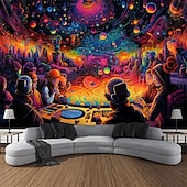 preiswerte Blacklight -Wandteppiche-Schwarzlicht-Wandteppich, UV-reaktiv, leuchtet im Dunkeln, Party, Neon, Trippy, Misty Bar, Konzert, Wandteppich, Wandbild für Wohnzimmer, Schlafzimmer