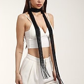 billige Sjal-Sjale Sjal til kvinner Skjerf til damer Enkel Ermeløs Polyester Bryllup Wrap Med Glimmer Til Daglig Vår sommer