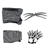 billige Kostymer for menn-Jack Skellington Cosplay kostyme Drakter Dresser &amp; Blazere Marerittet før jul Cosplay Voksne Herre Halloween Karneval Maskerade Ytelse Enkle Halloween-kostymer Kle deg opp