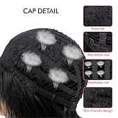 baratos Perucas Casam-Peruca masculina curta, peruca preta com franja lateral, peruca em camadas com tampa, peruca de cabelo sintético redartant, peruca de cabelo natural para homens, fantasia de festa diária, roupa de