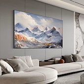cheap Landscape Paintings-Handmade Hand Painted Oil Painting Wall Art  Large Size Contemporary Golden Mountains Home Decoration Decor Rolled Canvas No Frame Unstretched