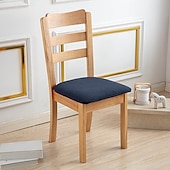 abordables Funda de silla-Fundas de asiento para silla de comedor, color burdeos, elásticas, suaves, lisas, de color sólido, duraderas, lavables, protector de muebles para comedor, fiesta