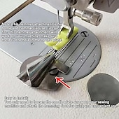 abordables couture &amp; tricot &amp; crochet-Pied d&#039;ourlet roulé universel pour couture [3-10 mm] – Pied de pression pour ourlet roulé large, pied d&#039;ourlet pour machine à coudre, pied d&#039;ourlet incurvé pour usage domestique et industriel