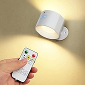 abordables Luces de disco-Luces LED para gabinete con control remoto, lámpara de pared recargable de 3000 mah, 3 temperaturas de color, luz magnética regulable con rotación de 360 °, para pasillo junto a la cama del dormitorio