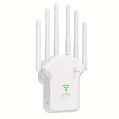 halpa Langattomat reitittimet-wifi-laajennus wifi-vahvistin 6 kertaa vahvempi 300 Mbps wifi 2.485ghz kaksikaistainen vahva wifi-signaalin läpäisy 35 laitetta 4 tilaa 1-napautusasetukset 6 antennia 360 täysi peitto Ethernet-portti