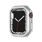 baratos Capa Smartwatch-2 por Pacote Estojo de relógio com protetor de tela Compatível com Apple Watch Series 8 7 41mm 45mm / Series 6 5 4 SE 40mm 44mm / Series 3 2 1 38mm 42mm Resistente a riscos Bling Diamond Limpar HD