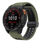 baratos Relógios Garmin-Pulseiras de Relógio para Garmin Fenix 7 7X 6 6X Pro Epix Pro 47mm 51mm Instinct 2X Approach S70 47mm S62 S60 Forerunner 955 945 Epix Marq Descent Quatix 22mm 26mm Silicone Substituição Alça