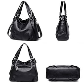 economico Borsette e borse tote-Per donna Borsa Borsa a tracolla Borsa a spalla Borsa Boston Pelle PU All&#039;aperto Shopping Quotidiano Cerniera Grande Capacità Impermeabile Durevole Tinta unica Trapuntato Rosso violaceo Nero Bianco