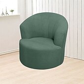 abordables Cubierta de sillón y silla sin brazo-Funda para sillón giratorio de barril de jacquard, funda elástica color burdeos para sillón giratorio, funda para sofá, funda para sillón de club redondo moderno