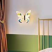 ieftine Aplice de Perete-aplice de perete tip fluture de la mijlocul secolului 8w led noptieră corp de iluminat cu abajur acrilic reglaj iluminat vanity lămpi metalice montate pe perete pentru dormitor hol 110-240v