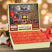 cheap Advent Calendar-Advent Calendar 2025 Jigsaw Puzzles - 24 Boxes 1008 Pieces Puzzles Countdown to Christmas, Christmas Gifts Stocking Stuffers, Christmas Decorations Christmas Puzzle for Adults Kids, Xmas Gift