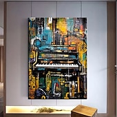 preiswerte Straßenkunst-Hang-Ölgemälde Handgemalte Vertikal Pop-Art Straßenkunst Vintage Modern Fügen Innenrahmen