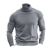 cheap Men&#039;s Pullover Sweater-Men&#039;s Turtleneck Sweater Pullover Sweater Jumper Knit Sweater Mens Turtle Neck Jumper Ribbed Knit Regular Tops Knitted Basic Plain Turtleneck Keep Warm Modern Contemporary Daily Wear Going out