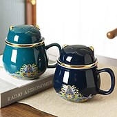 economico Bicchieri-set da tè da viaggio tazza da tè portatile in ceramica gatto fortunato - perfetto per viaggi, ufficio o come regalo!