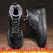 preiswerte Winter- und Schneestiefel-braune pelzgefütterte Winterstiefel für Herren - warme, wasserdichte Kunstlederschuhe mit Reißverschluss für Outdoor-Abenteuer